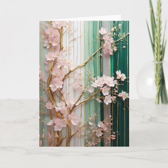 Blooming Cherry Blossoms Wall  Card (Front)