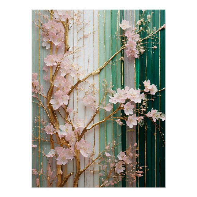 Blooming Cherry Blossoms Wall  Poster (Front)