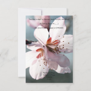 Blooming cherry flower wedding invitation