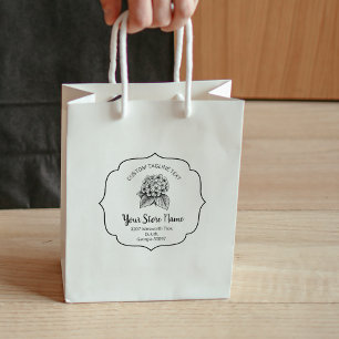 Blooming Chic Bracket Frame, Elegant Script Rubber Stamp