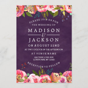 Blooming Chic Colour Editable Wedding Invitations