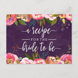 Blooming Chic Floral Bridal Shower Recipe Card