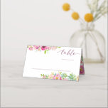Blooming Chic Floral Seating Wedding Table Number Place Card<br><div class="desc">Blooming Chic Mint & Blush Pink Watercolor Floral Design with Painted succulents, Leaves, and peony flowers. A Fresh and natural Look for a spring or summer wedding, with pastel colour palette : Blush Pink, mint green, peach, and burgundy. Hand Painted Floral elements, Modern trendy brushed Script Font, and colour editable...</div>