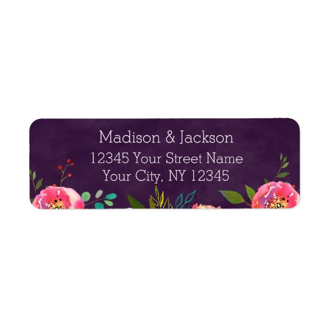 Blooming Chic Floral Wedding Couple Return Address (Front)