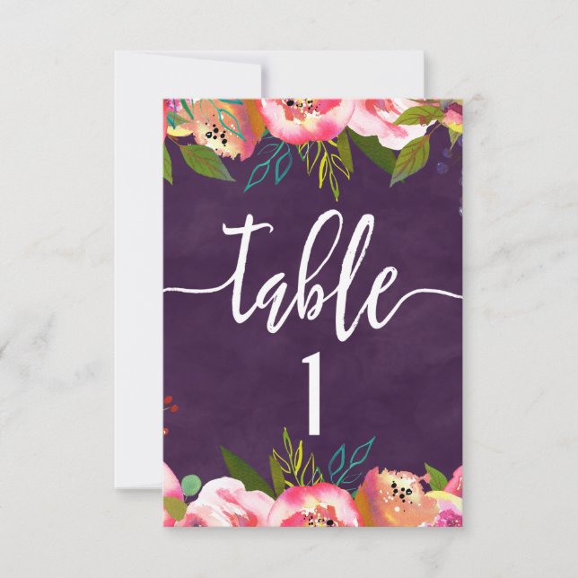 Blooming Chic Wedding Table Number Seating Chart (Front)