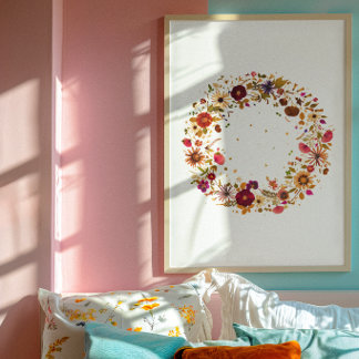 Blooming Circle | Pressed Flower Art by S. Frigui Poster