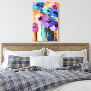 Blooming Colours - Floral Abstract on Canvas Print