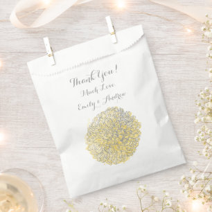 Blooming Dahlia Yellow Iris Wedding Favour Bags