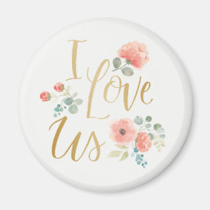 Blooming Delight White I Love Us Magnet