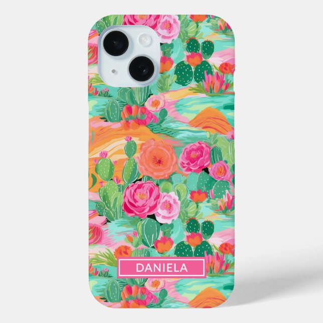 Blooming Desert Cacti Personalised Case-Mate iPhone Case (Back)