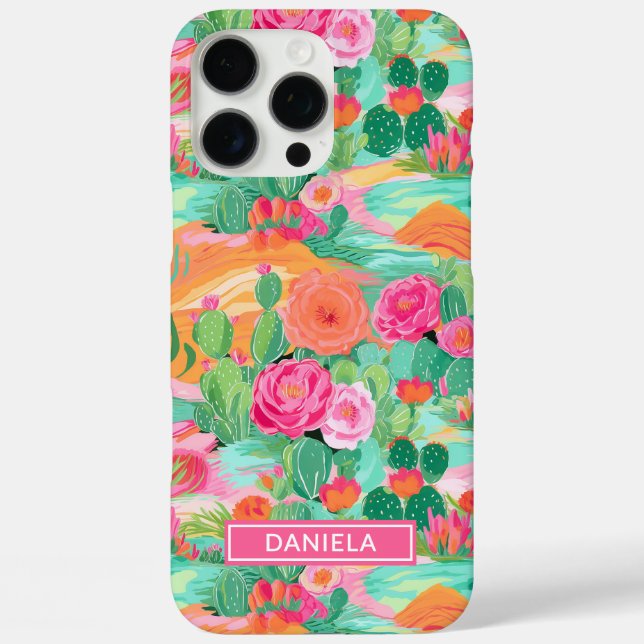 Blooming Desert Cacti Personalized Case-Mate iPhone Case (Back)