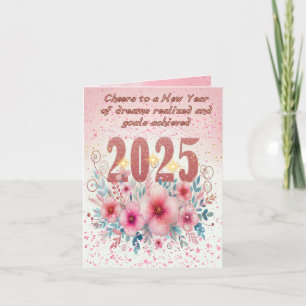 Blooming Dreams 2025 - Personalised New Year Card