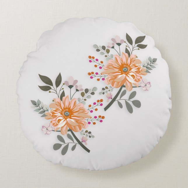 Blooming Duet Round Cushion (Front)