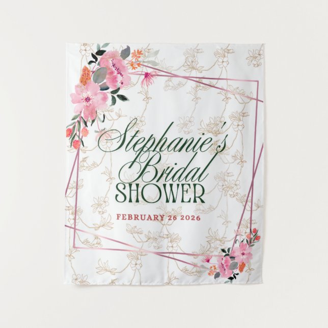 "Blooming Elegance: A Floral Fantasy Tapestry" Tapestry (Front)