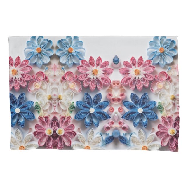 Blooming Elegance: Floral Design Pillowcase (Front)