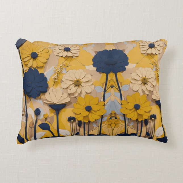 Blooming Elegance: Floral Throw Pillow (Front)