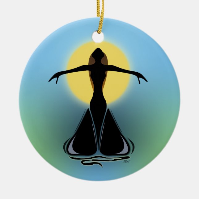 Blooming Female Ceramic Tree Decoration (Front)