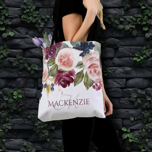 Blooming Figs   Elegant Floral Bridesmaid Keepsake Tote Bag