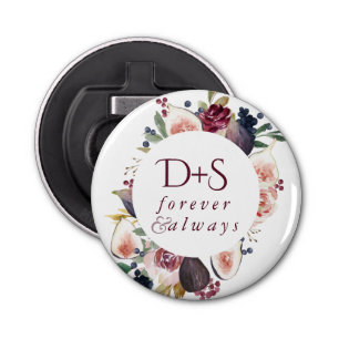 Blooming Figs   Moody Rustic Monogram Wreath Bottle Opener