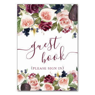 Blooming Figs Rustic Elegant Watercolor Floral Table Number