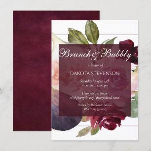Blooming Figs Rustic Fruit Blossom Bridal Brunch Invitation