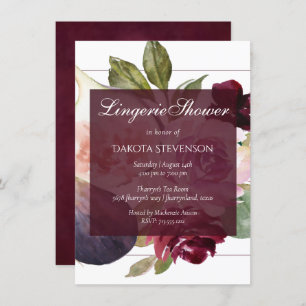 Blooming Figs Rustic Fruit Moody Lingerie Shower Invitation