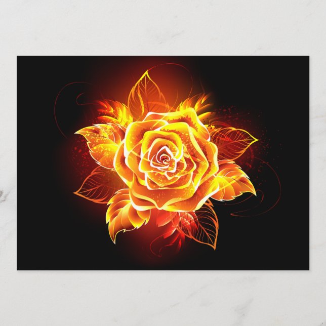 Blooming Fire Rose Advice Card (Front)