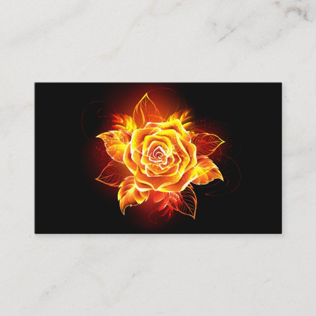 Blooming Fire Rose Business Card (Front)