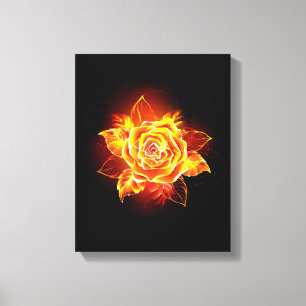 Blooming Fire Rose Canvas Print