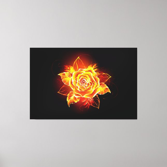Blooming Fire Rose Canvas Print (Front)