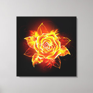 Blooming Fire Rose Canvas Print