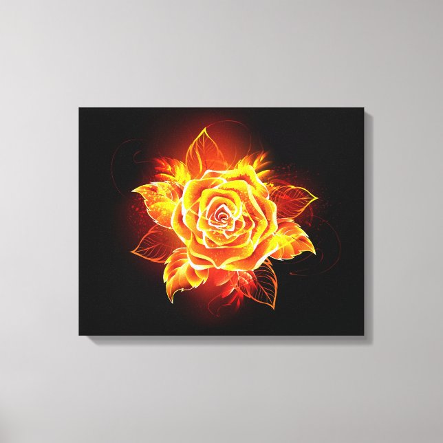 Blooming Fire Rose Canvas Print (Front)