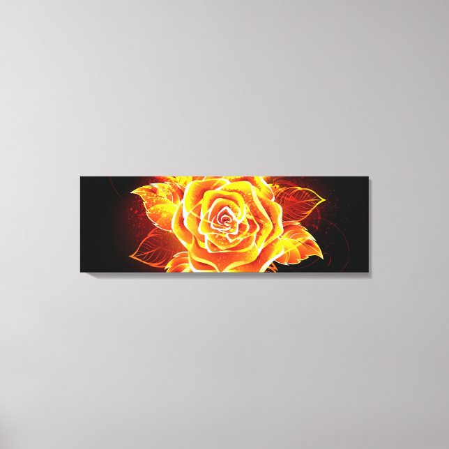 Blooming Fire Rose Canvas Print (Front)