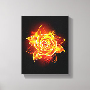 Blooming Fire Rose Canvas Print