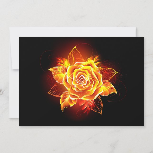 Blooming Fire Rose Card (Front)