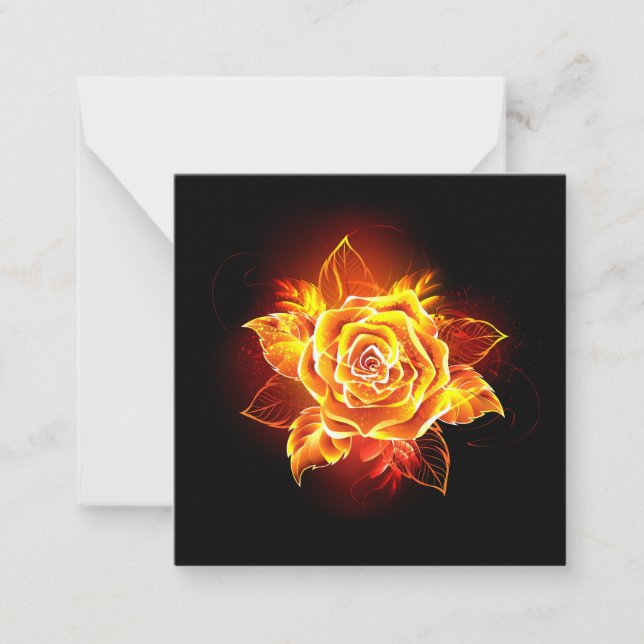 Blooming Fire Rose Card (Front)