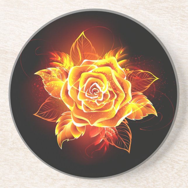 Blooming Fire Rose Coaster (Front)