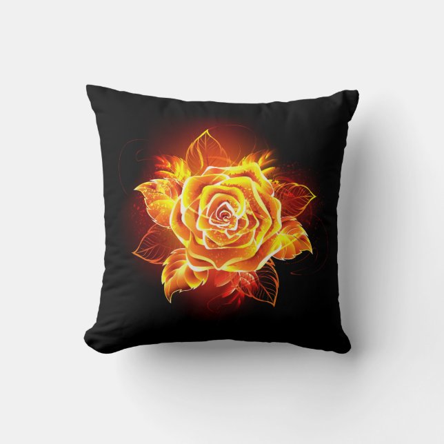 Blooming Fire Rose Cushion (Front)