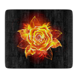 Blooming Fire Rose Cutting Board