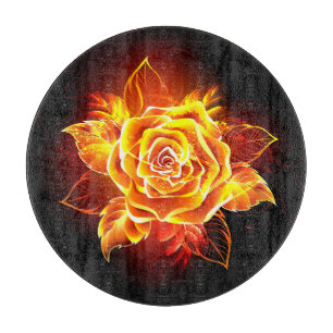 Blooming Fire Rose Cutting Board