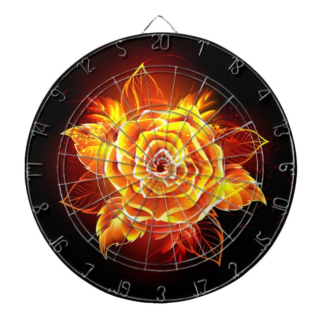 Blooming Fire Rose Dartboard (Front)