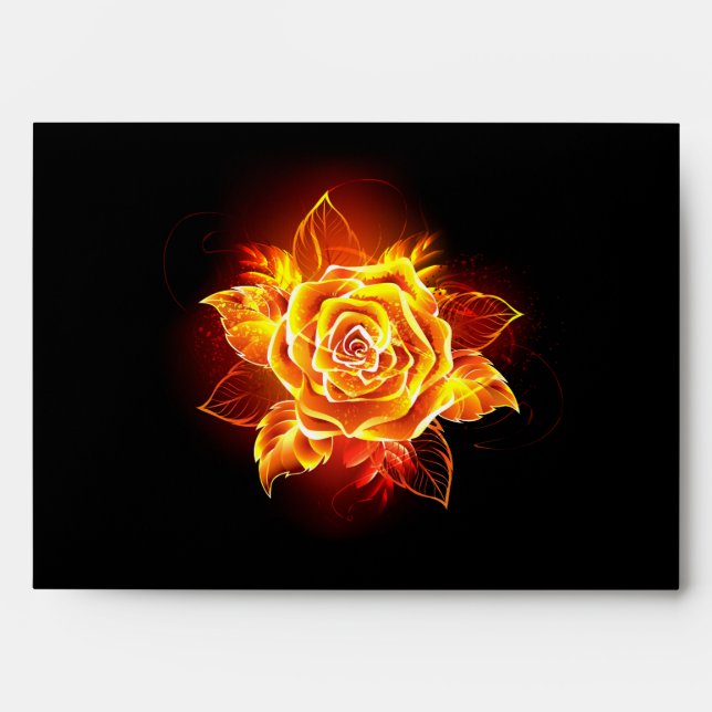 Blooming Fire Rose Envelope (Front)