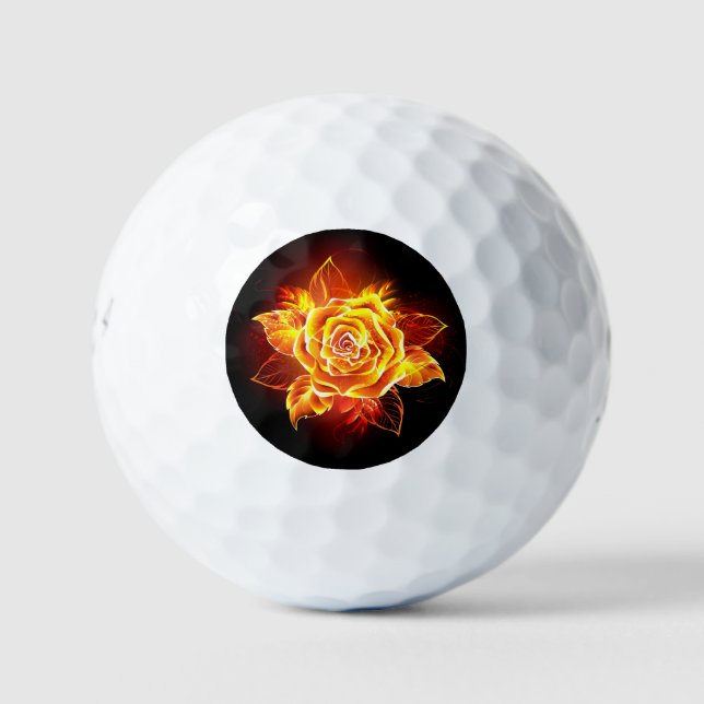 Blooming Fire Rose Golf Balls (Front)