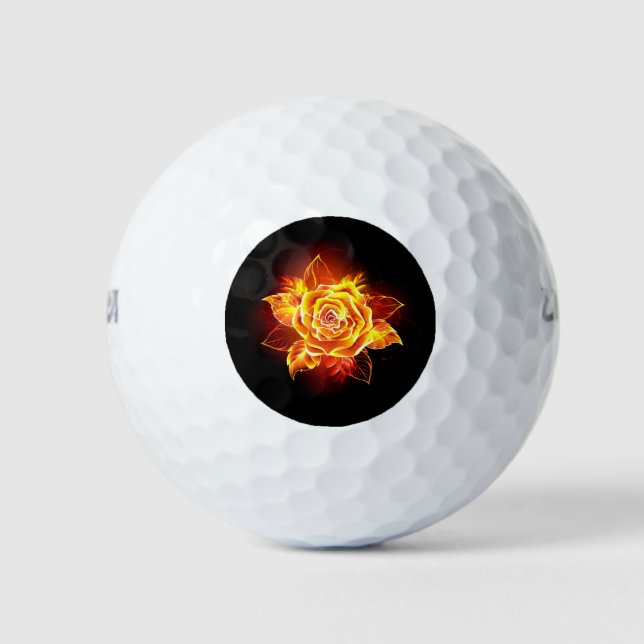 Blooming Fire Rose Golf Balls (Front)