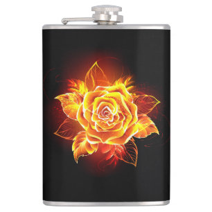 Blooming Fire Rose Hip Flask