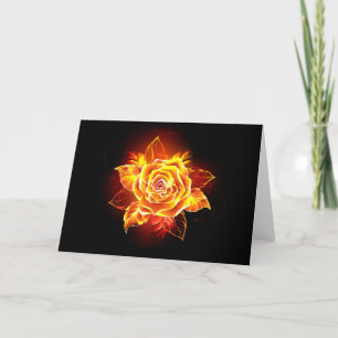 Blooming Fire Rose Holiday Card