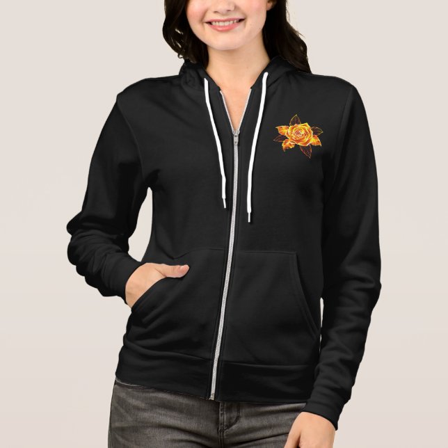 Blooming Fire Rose Hoodie (Front)