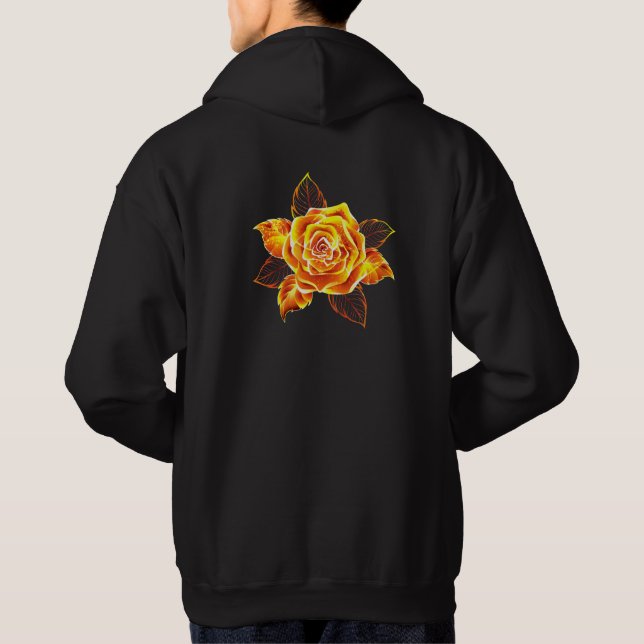 Blooming Fire Rose Hoodie (Back)