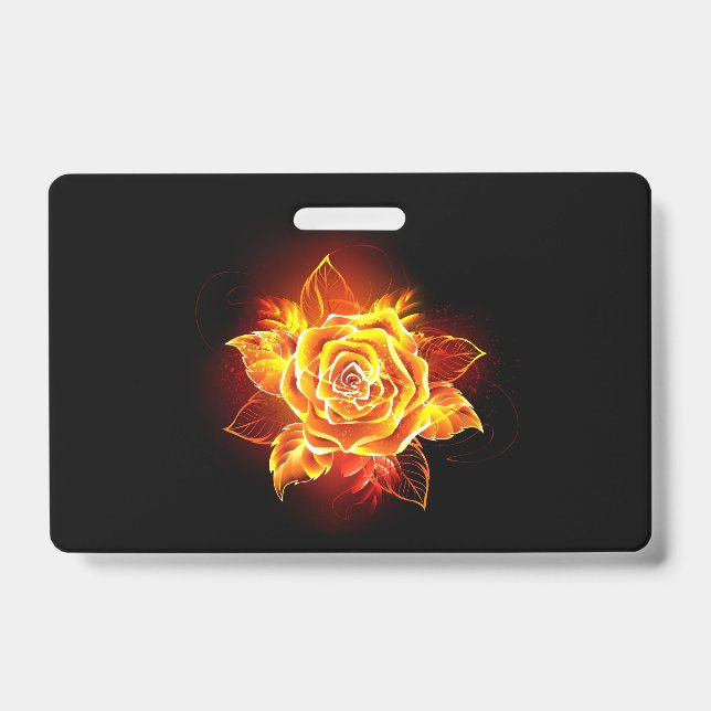 Blooming Fire Rose ID Badge (Front)