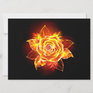 Blooming Fire Rose Invitation